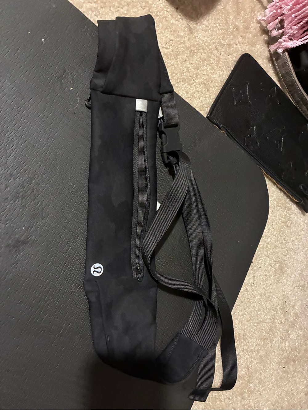 lululemon athletica Black Nylon Sling Belt Pack